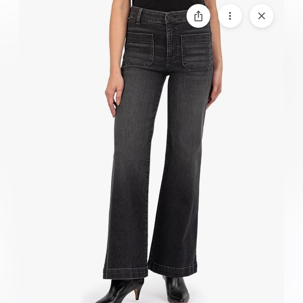 Meg High Rise Wide Leg Black - Picture 2 of 10